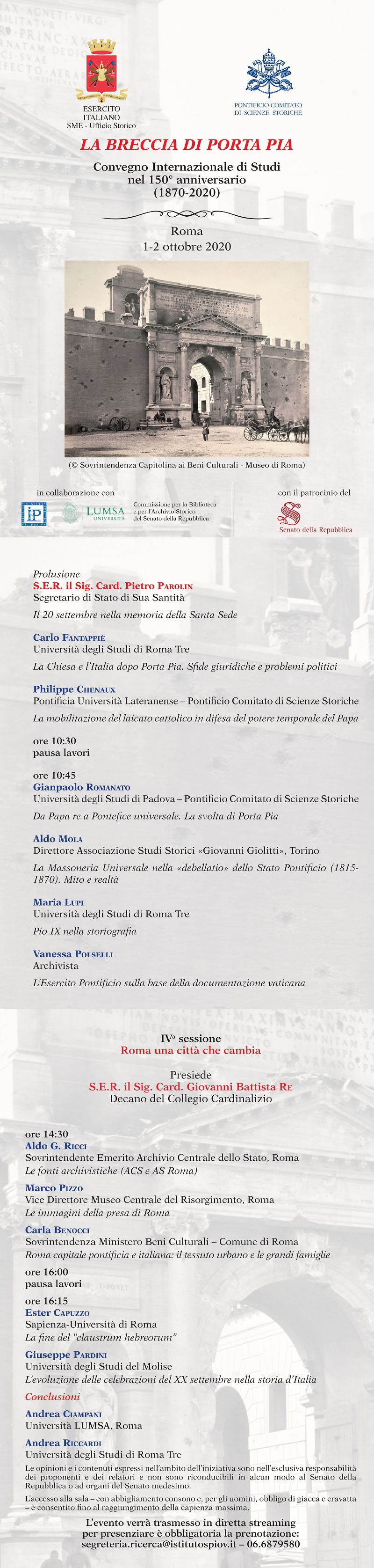 150  ANNIVERSARIO DELLA PRESA

                                  DI ROMA