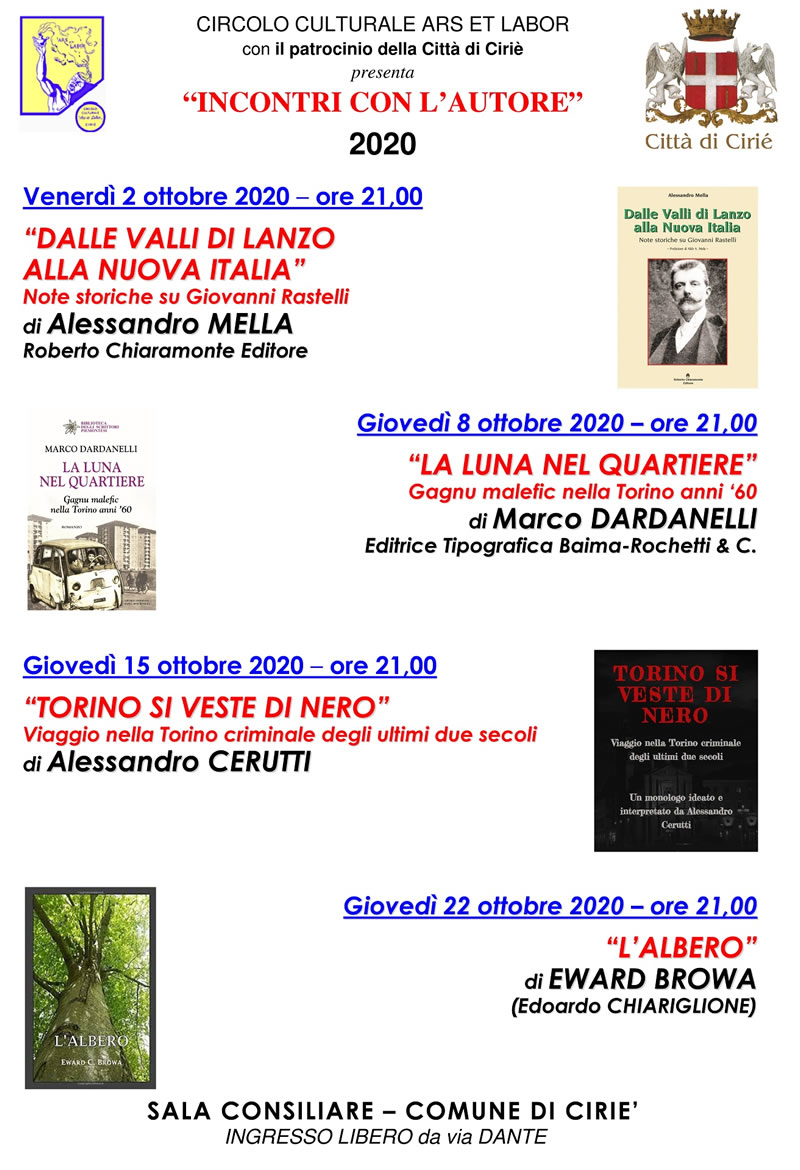 IL LIBRO DI

                                  ALESSANDRO MELLA PRESENTATO A

                                  CIRIE'