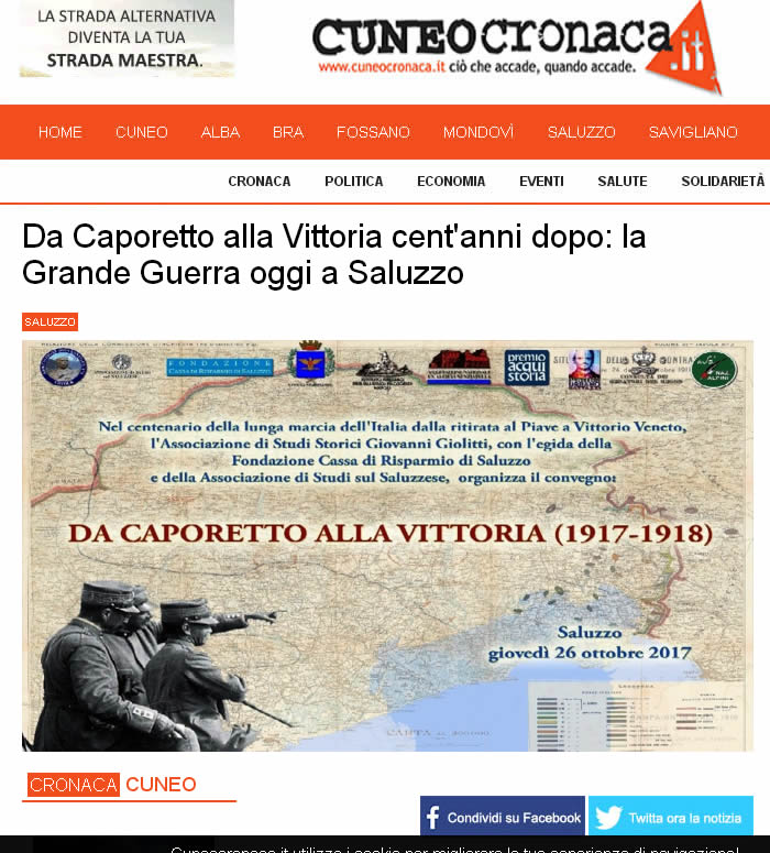 Cuneocronaca.it del 26 ottobre 2017