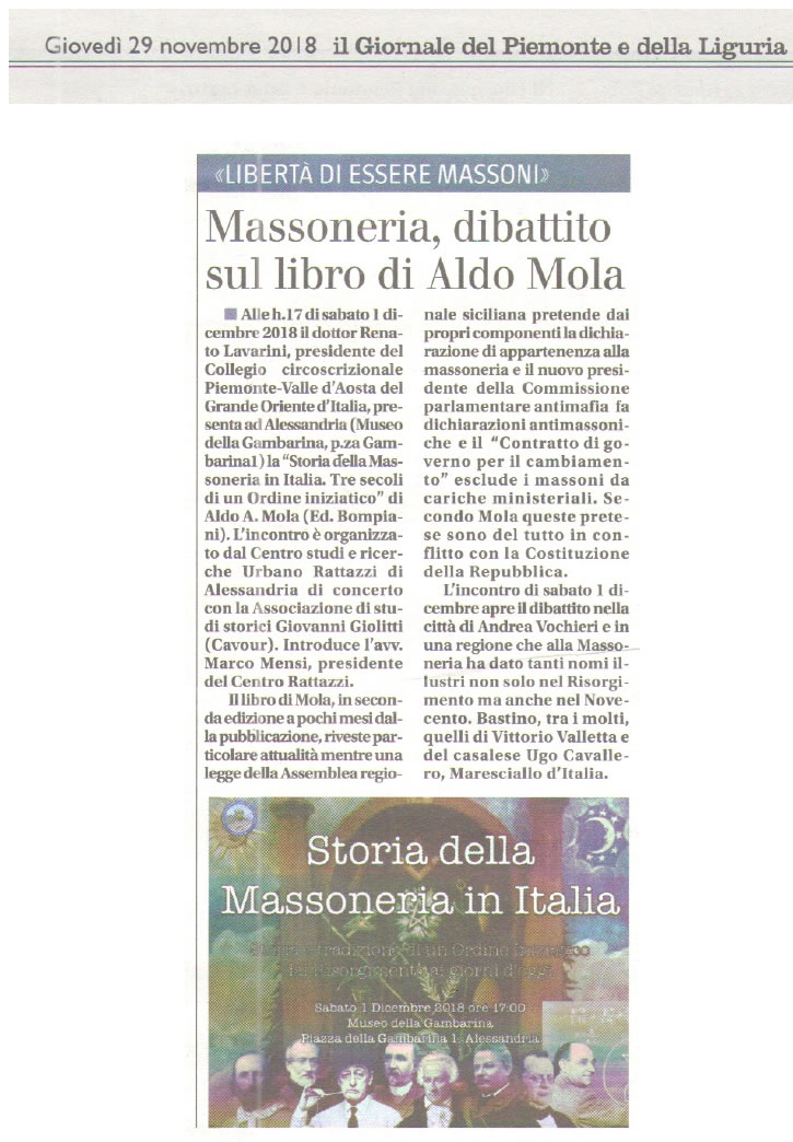 Il Giornale del Piemonte e della Liguria, 29 novembre 2018