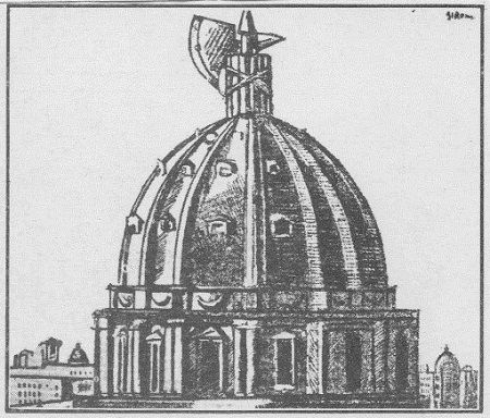 La copertina dell' Almanacco Civile, 1923 pubblicato a cura della redazione di La Ragione, espressione dell'anticlericalismo intransigente (ed. Veritas, Roma, via di Porta Angelica 2), ristampato dall'Editore Bastogi (Foggia) nel 1986.    Contiene un'ampia rassegna sull'Associazione Giordano Bruno. Altre riviste (Atanor, Ignis) celebrarono il fascismo come avvento del neo-paganesimo contrapposto alla Chiesa di Roma. Sei anni dopo Mussolini e il cardinale Pietro Gasparri firmarono i Patti Lateranensi che composero il conflitto tra Stato d'Italia e Chiesa cattolica e vennero poi recepiti nella Costituzione vigente con il patto tra Democrazia cristiana e Partito comunista italiano, antenato del Partito democratico. Nel convegno di Vicoforte sulla crisi politica del 1922 (sabato  1 ottobre) molte relazioni hanno proposto nuovi documenti e interpretazioni delle radici e delle conseguenze dell'avvento del governo di coalizione costituzionale presieduto dal 31 ottobre 1922 dal duce delle camicie nere, meno durevoli degli abiti talari.